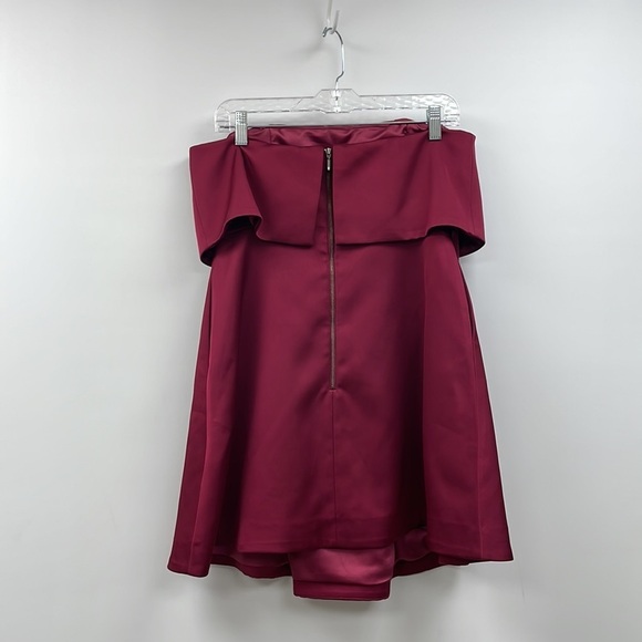 Keepsake Keep Watch Strapless Mini Cocktail Party Dress Red Plum Large - Picture 7 of 12